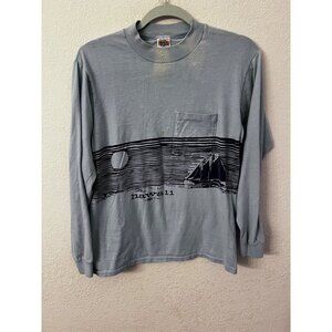 Vintage 1972 Crazy Shirts Hawaii Medium Long Sleeve T-Shirt 100% Cotton Nautical